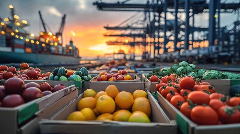Vibrant Produce at Sunset Port Setting